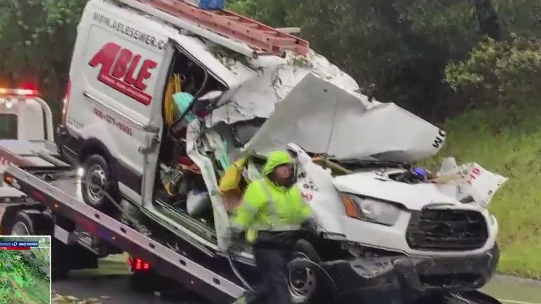 Man killed when tree falls on van while driving in Portola Valley