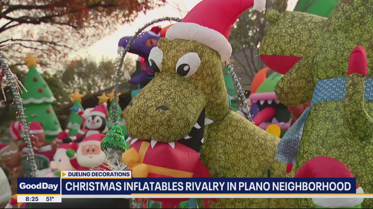 Plano neighbors have a Christmas inflatable rivalry