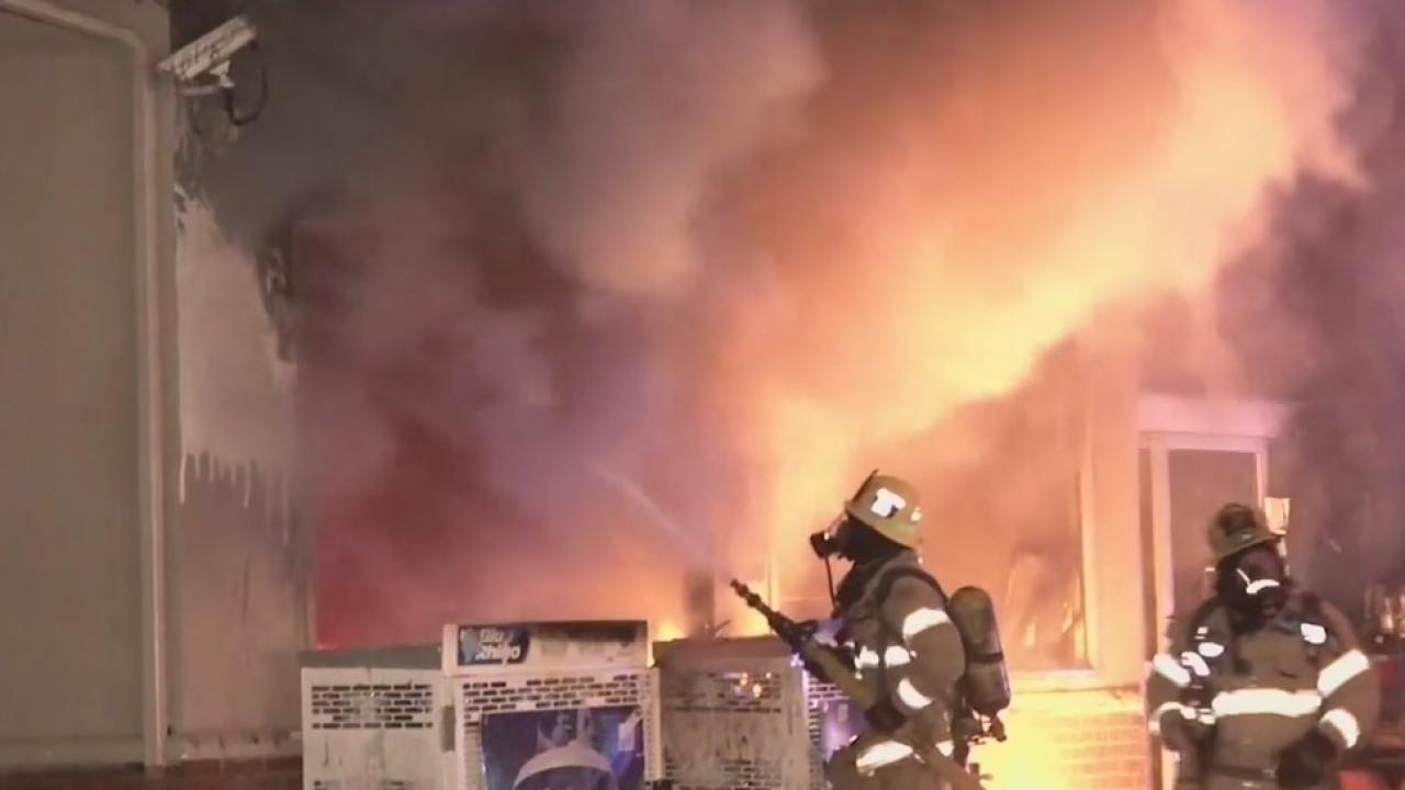 Mini-market gas station set on fire in Anaheim