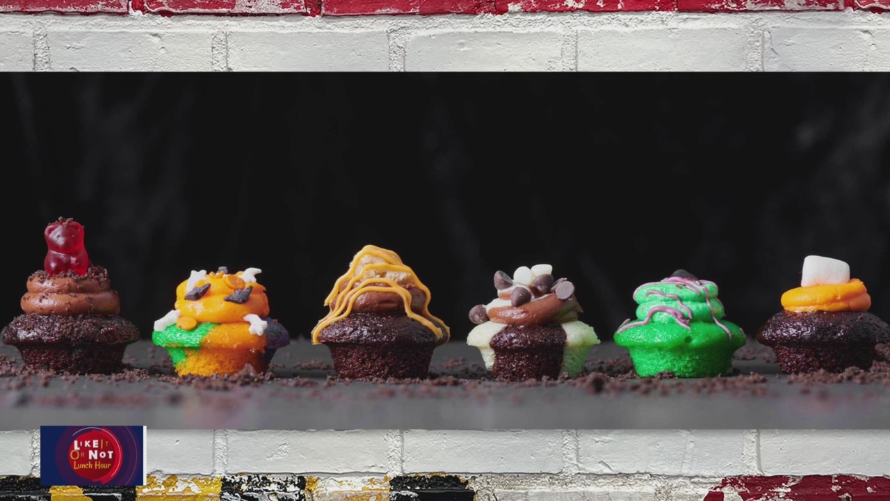 Celebrating Halloween with Baked by Melissa's bite-sized cupcakes!