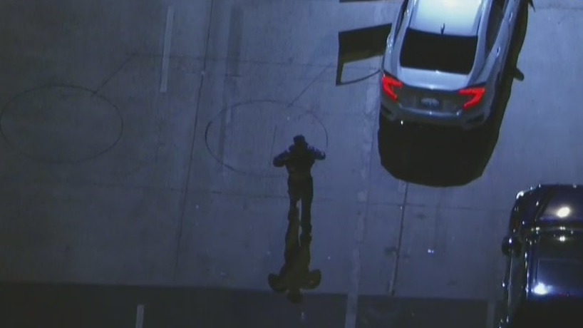 Suspect ditches car then gets back in