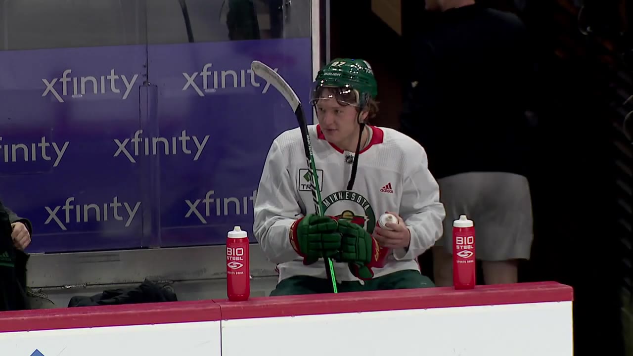 Kirill Kaprizov participates in Minnesota Wild morning skate
