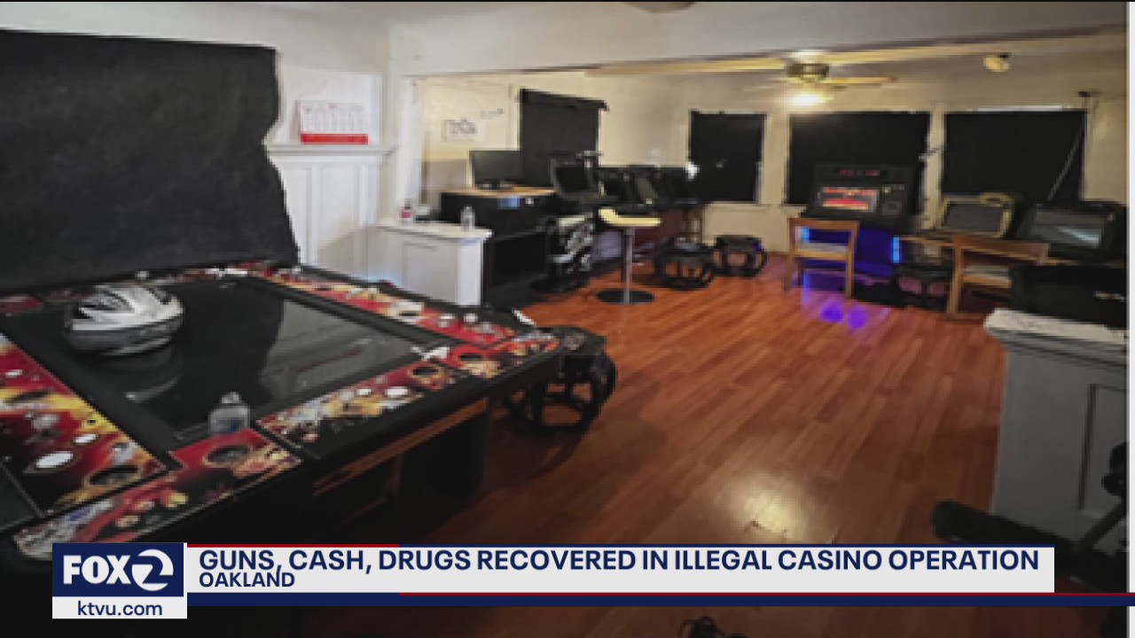 Flamethrower, guns, drugs and cash seized in alleged Oakland casinp
