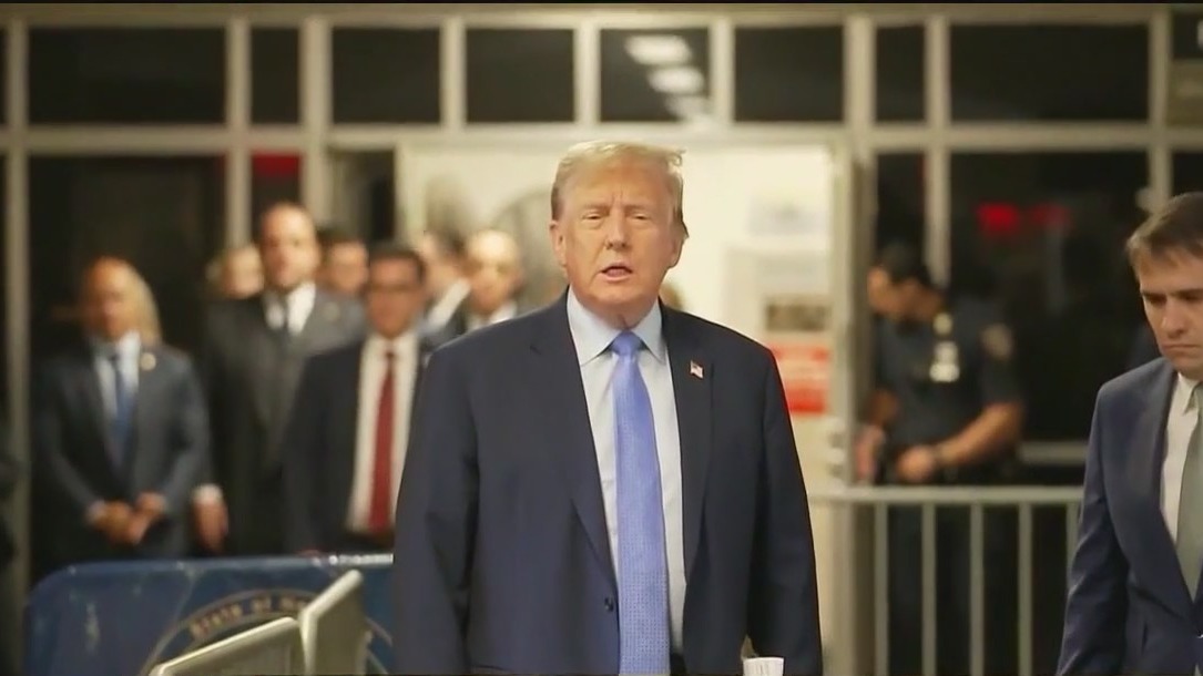 Trump spends his wife's birthday in court