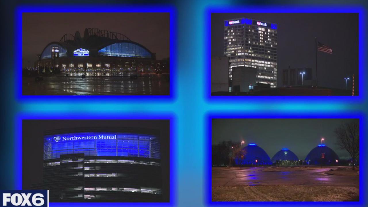 Blue for Peter Jerving: Milwaukee landmarks honor fallen officer