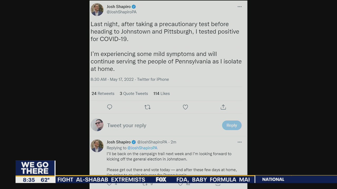 Pennsylvania AG Josh Shapiro tests positive for COVID-19