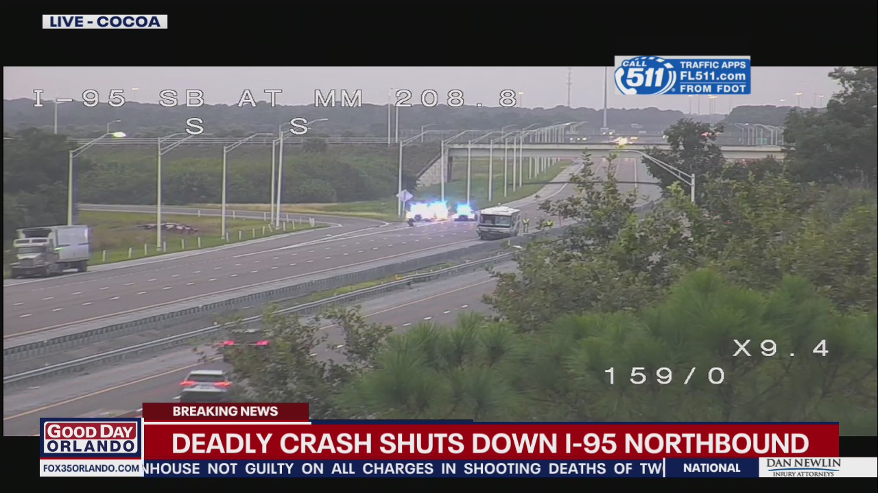 Deadly crash shuts down I-95 northbound in Cocoa