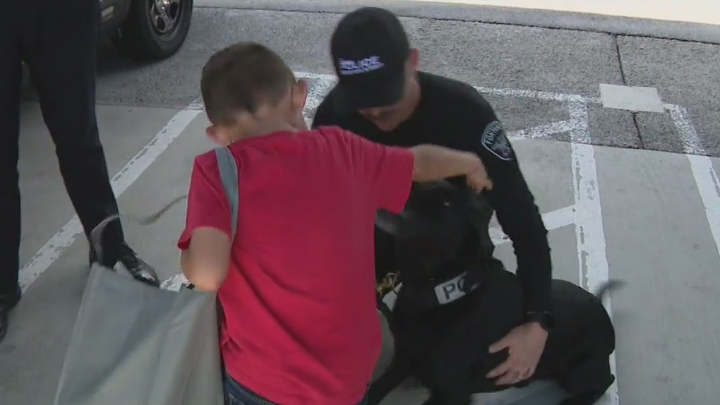 Officers give Fontana boy a birthday surprise
