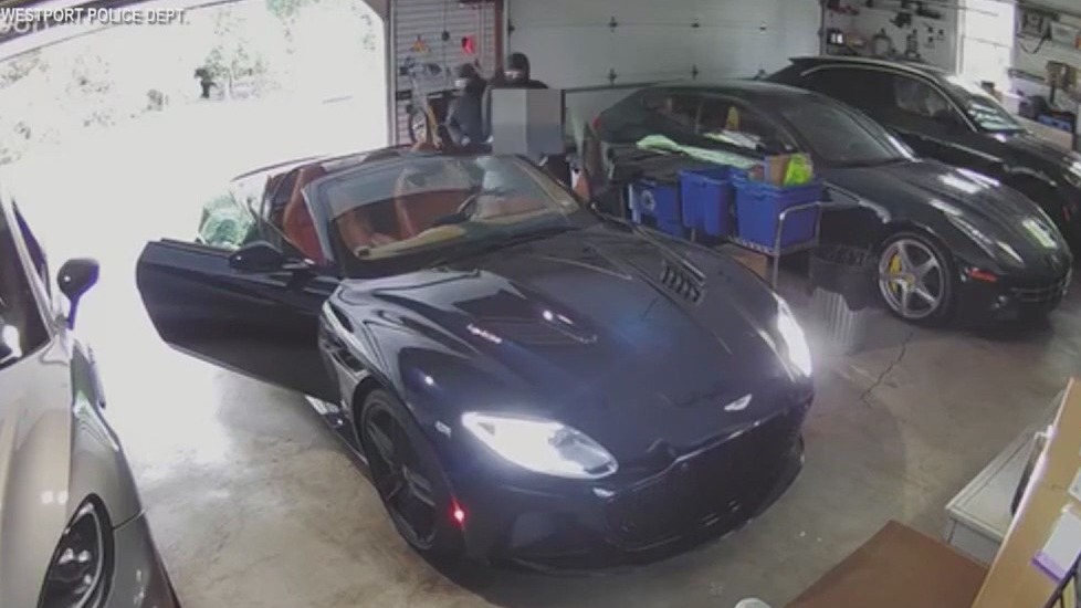 CAUGHT ON CAMERA: Aston Martin carjacking in homeowner's garage
