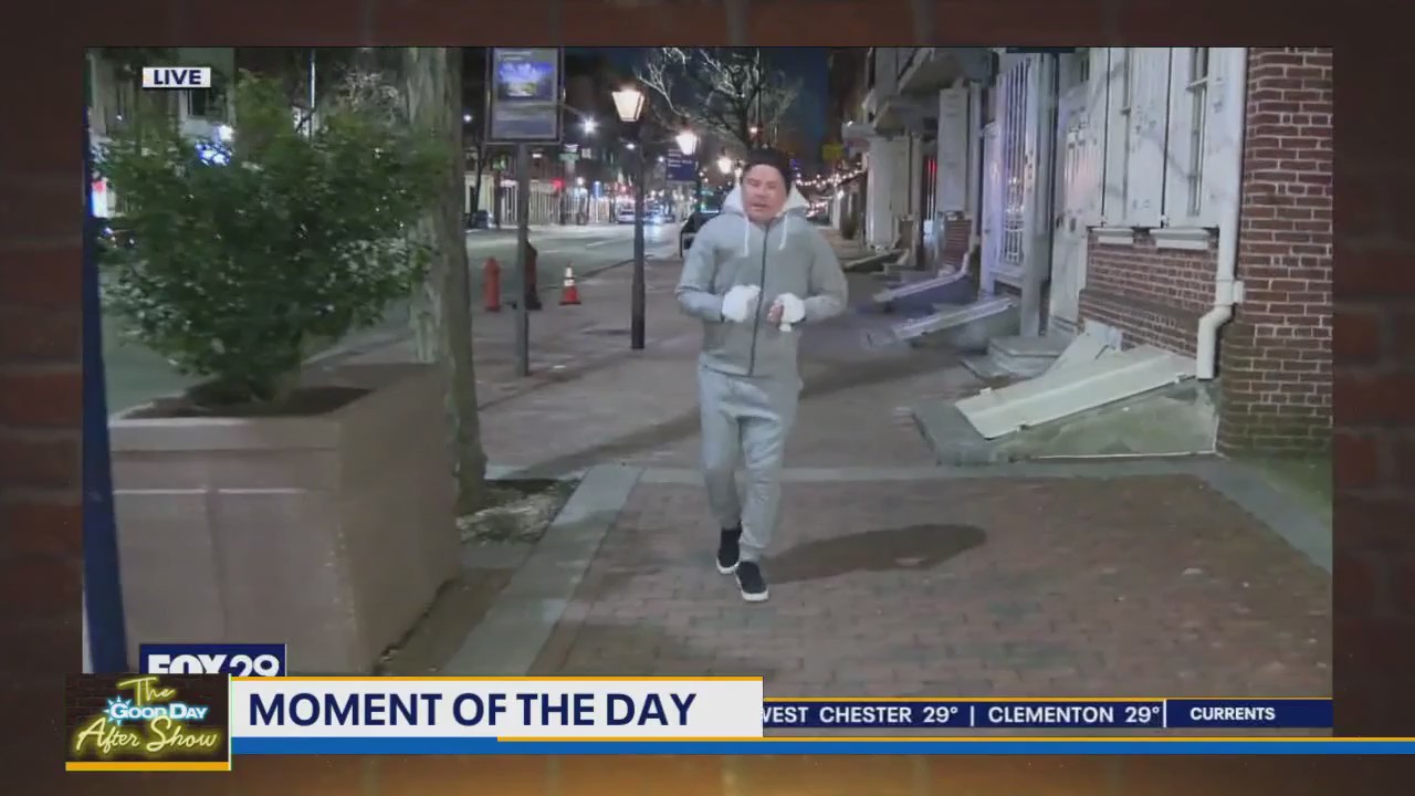 Moment of the Day: Mike gets the day started...Philly Style!