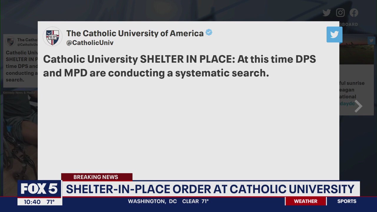 Shelter-in-place order in effect at Catholic University of America in DC