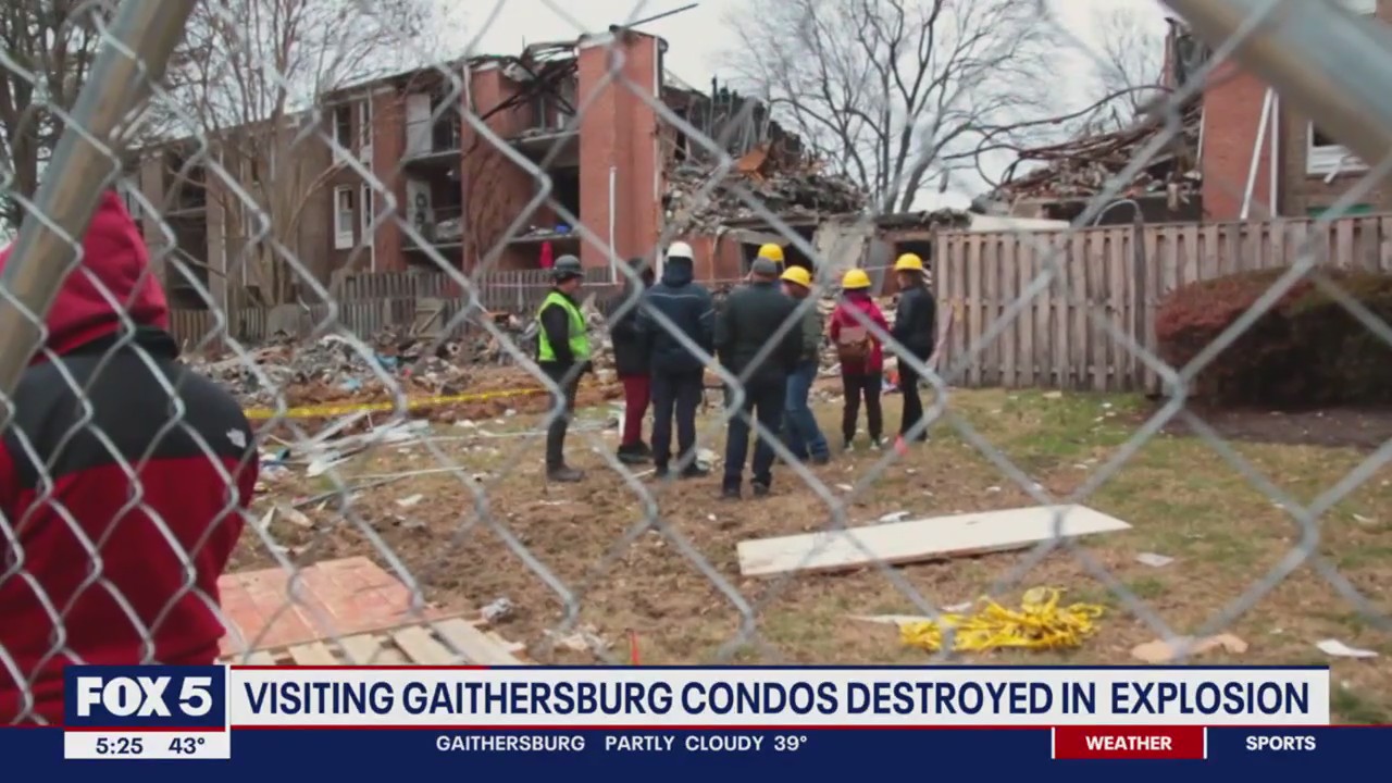 Displaced Gaithersburg condo explosion residents visit, but cannot salvage belongings from rubble