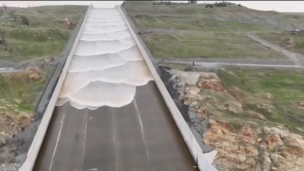 Water rushing at California resrvoirs