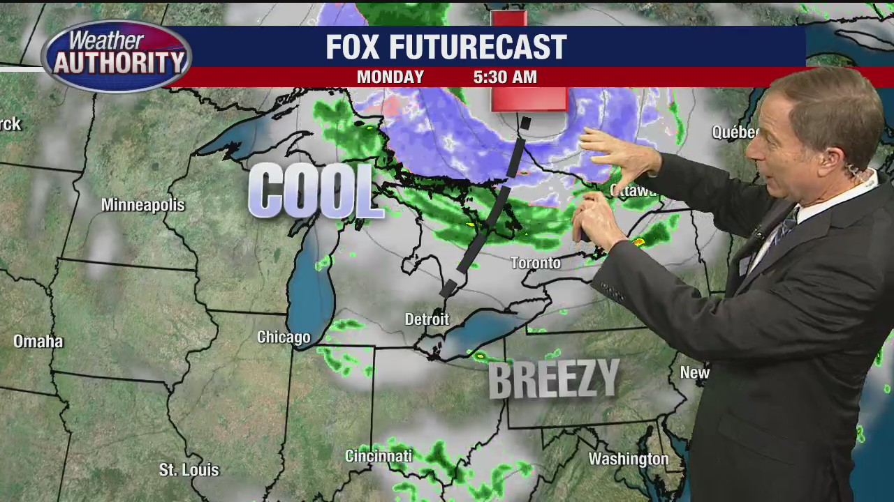 Metro Detroit Weather: Cooler and breezy with showers later in the week