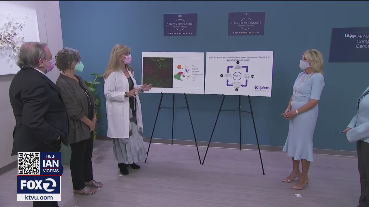First lady Jill Biden tours UCSF cancer center