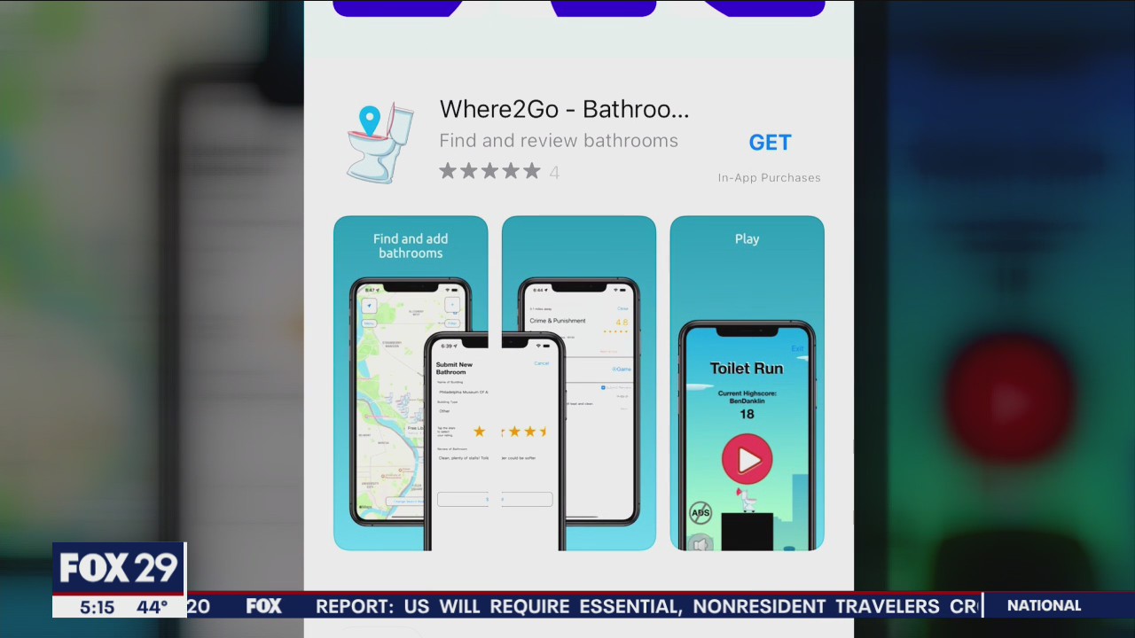 An app designed to find Philadelphia public bathrooms has arrived