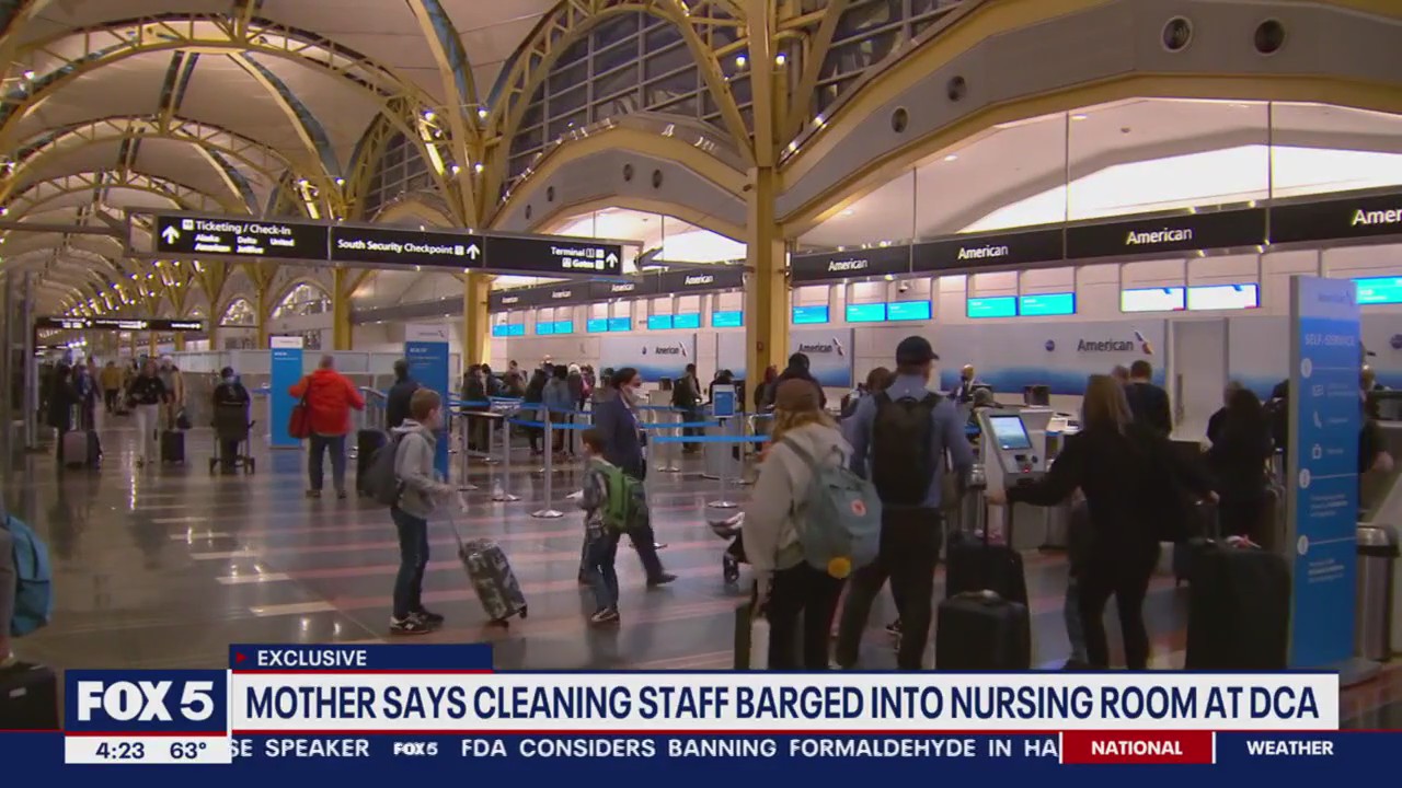 Airport cleaning staff barge in on nursing mother at DCA