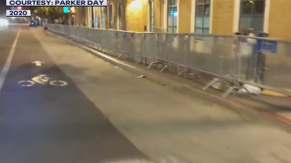 San Francisco police take down sidewalk barriers