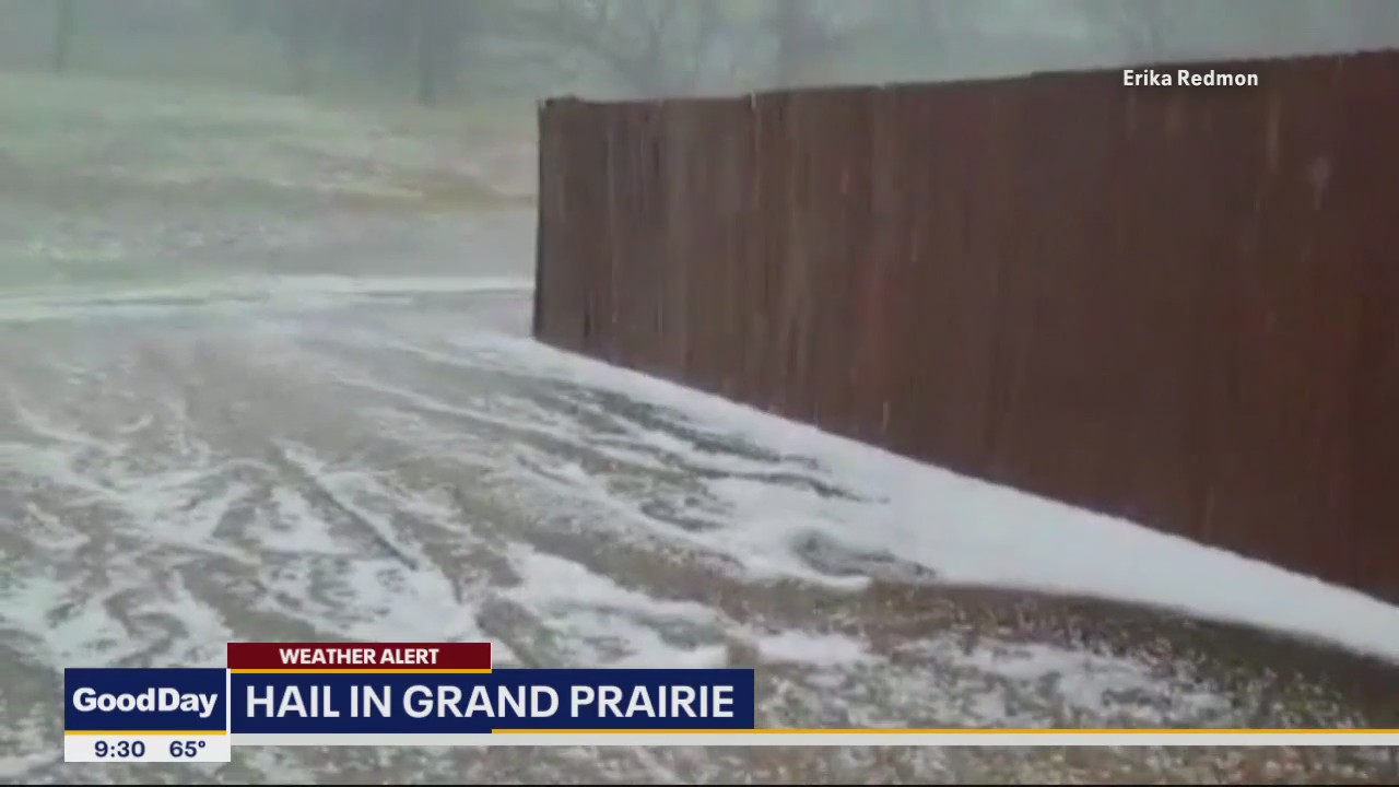 Watch: Hail covers driveway in Grand Prairie
