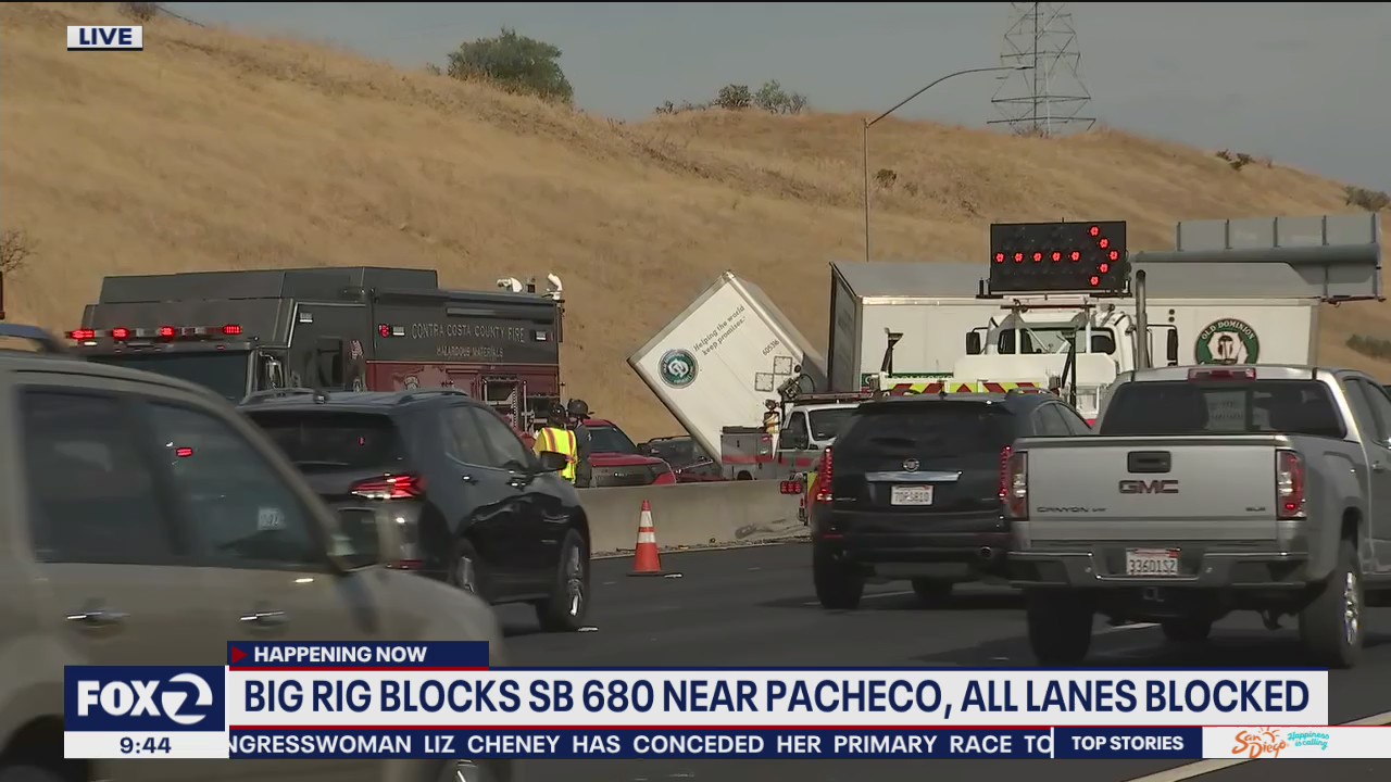 I-680 shut due to big rig crash in Martinez
