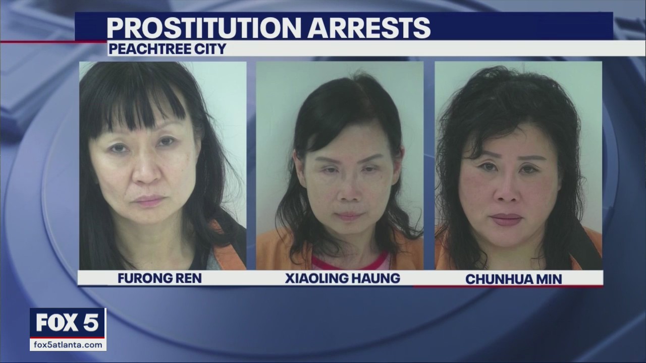 Three Peachtree City spa workers arrested and face prostitution charges, police say