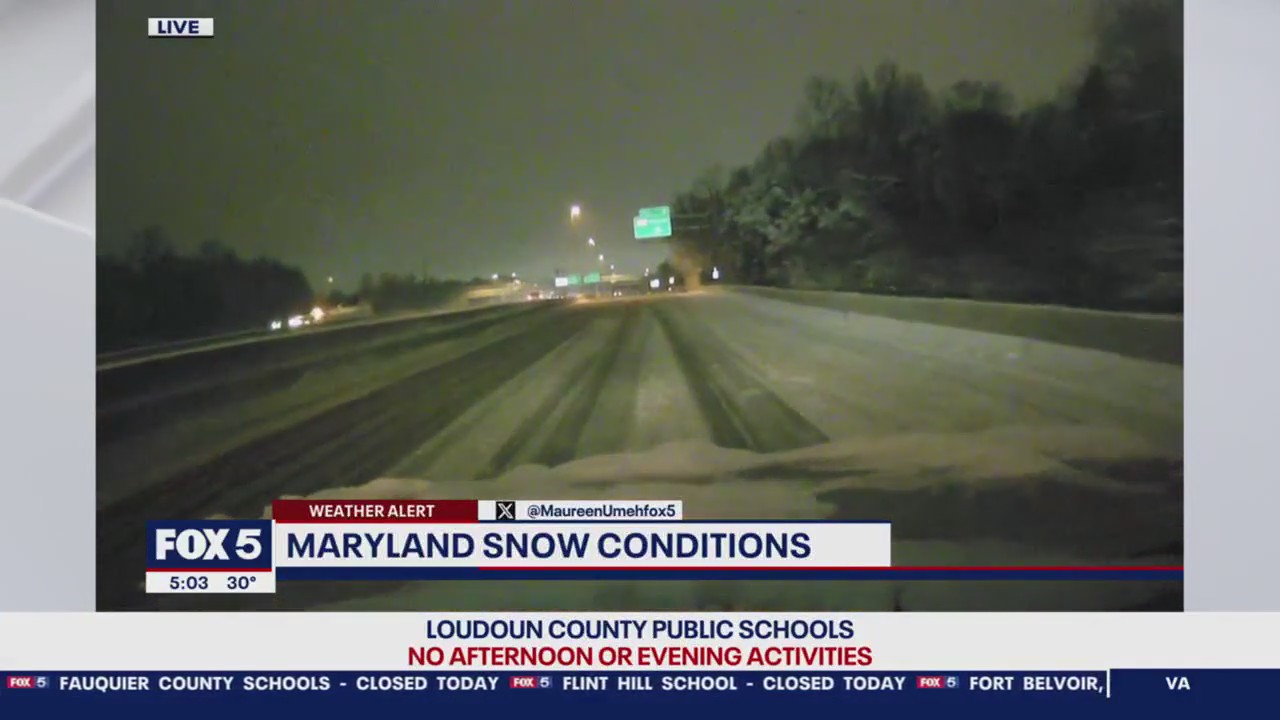 Icy roads Tuesday across Maryland highways, sideroads