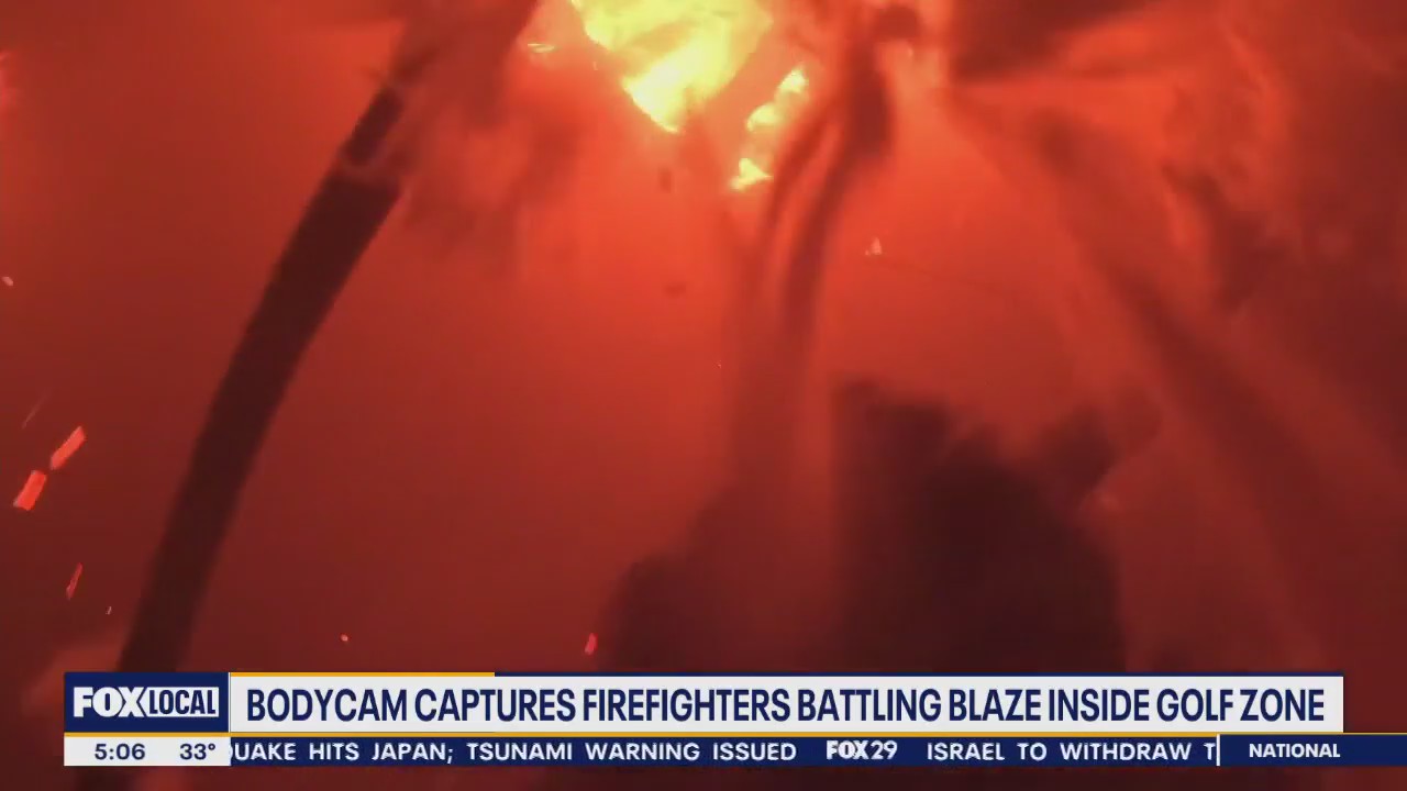 Firefighters rush into burning building at Chester County golf range