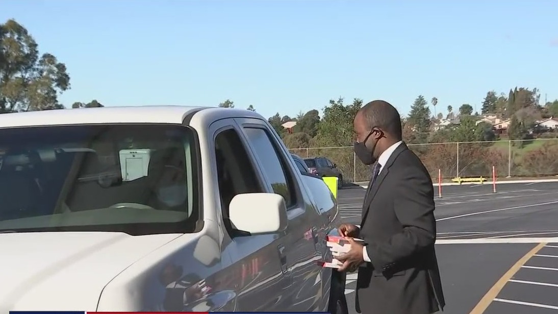 State schools superintendent distributes at-home COVID tests in Castro Valley