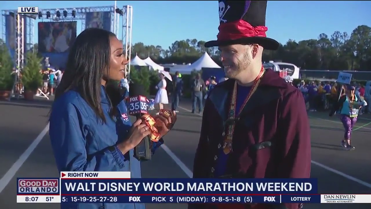 Speaking with runners at Disney's marathon weekend
