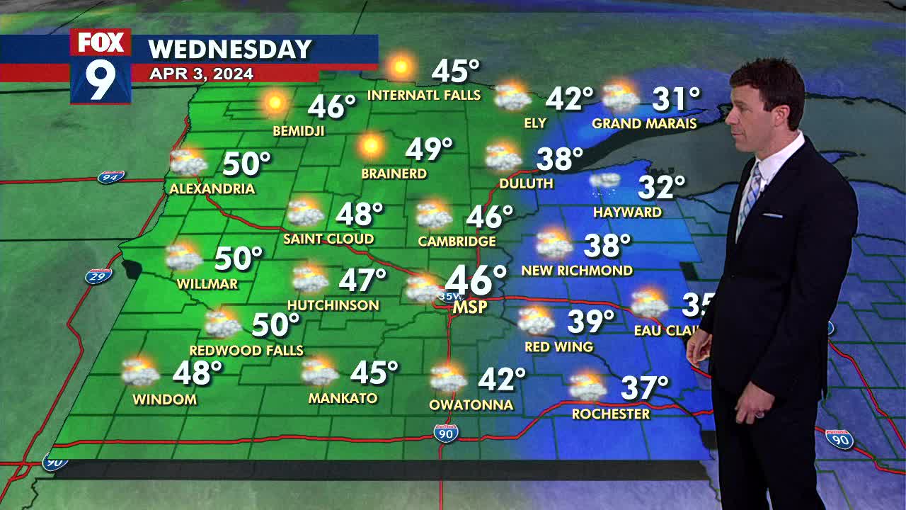 MN weather: Cooler and windy Wednesday