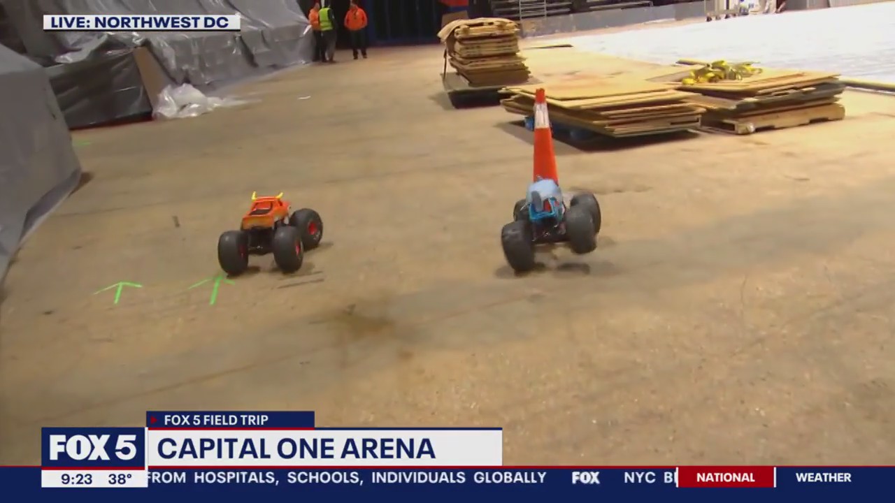 Behind the scenes as Monster Jam sets up at Capital One