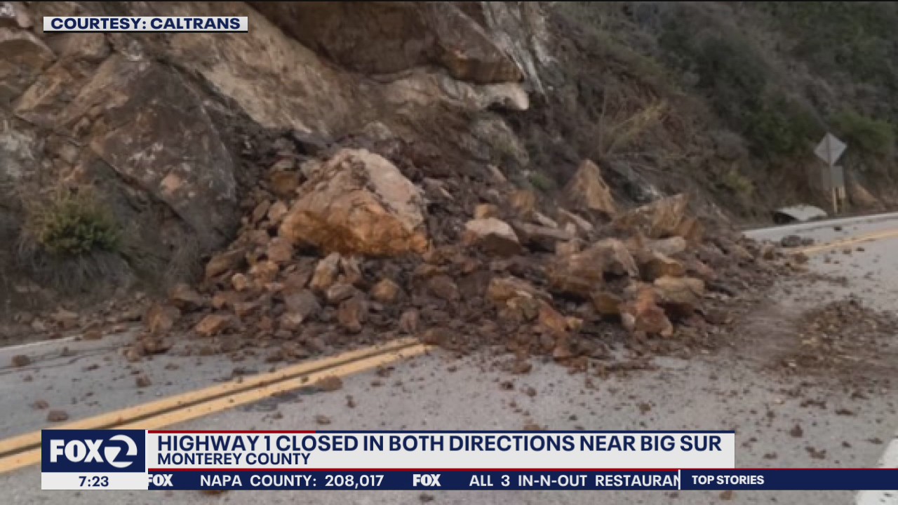 Highway 1 closed near Big Sur