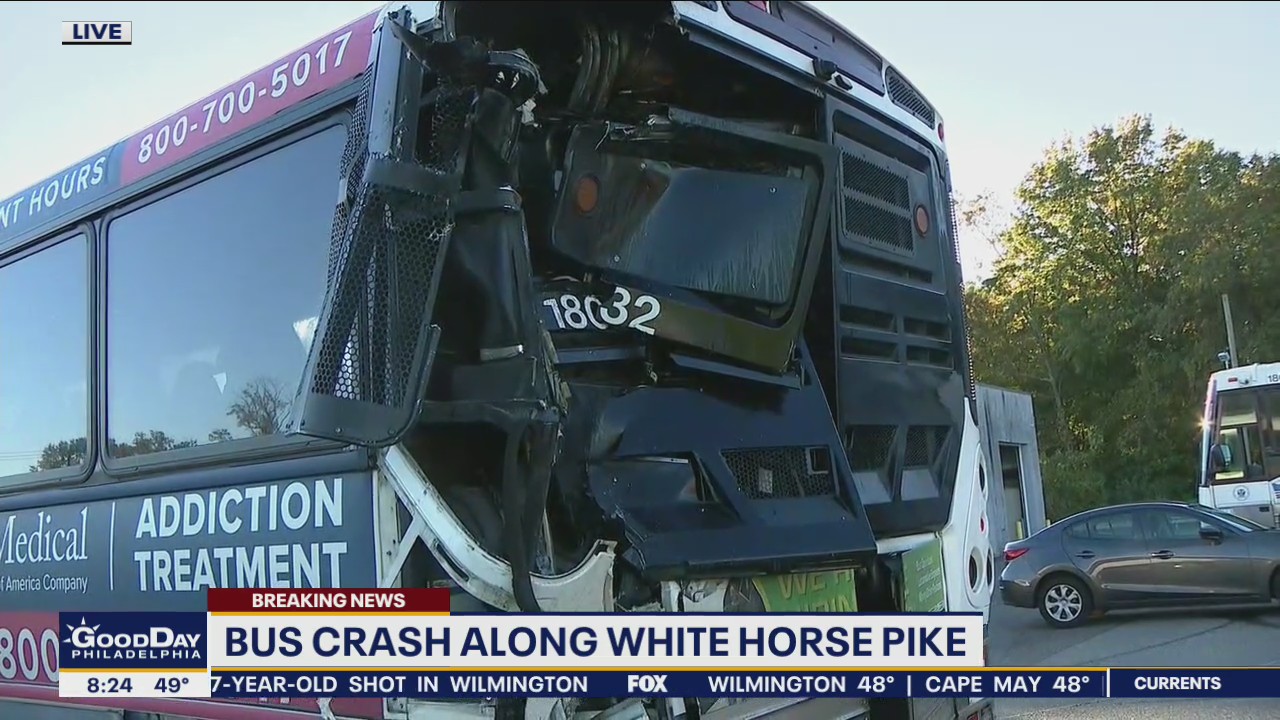 Driver hospitalized, passengers hurt in White Horse Pike bus crash, officials say