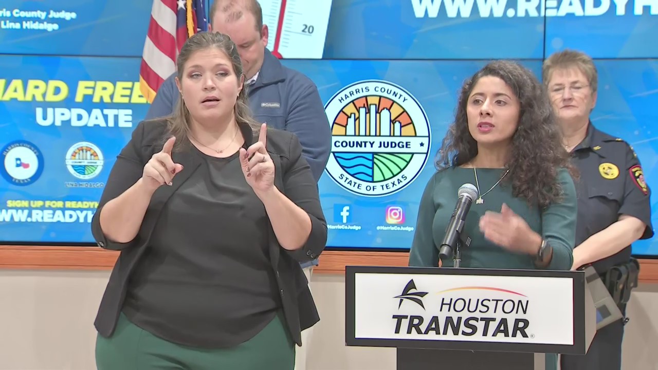 Harris Co. Judge, Houston Mayor provide update on hard freeze