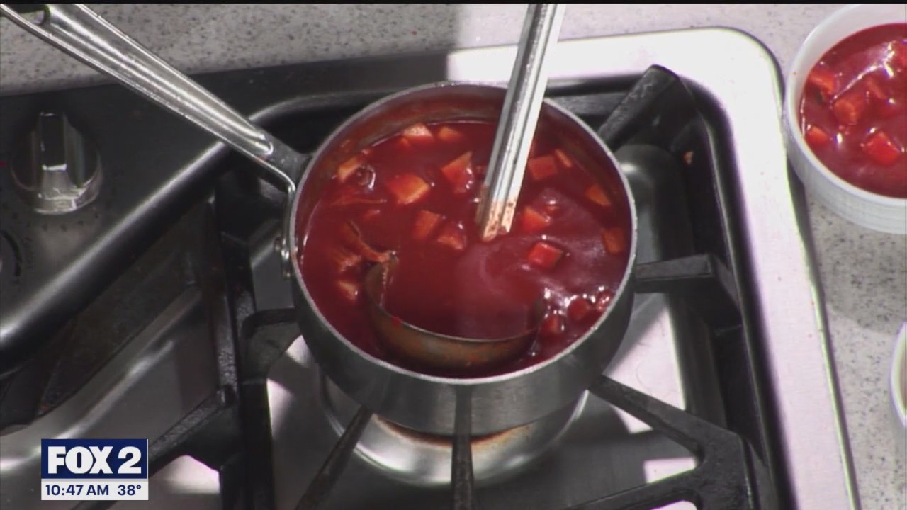 Making chicken tortilla soup with Hazel's