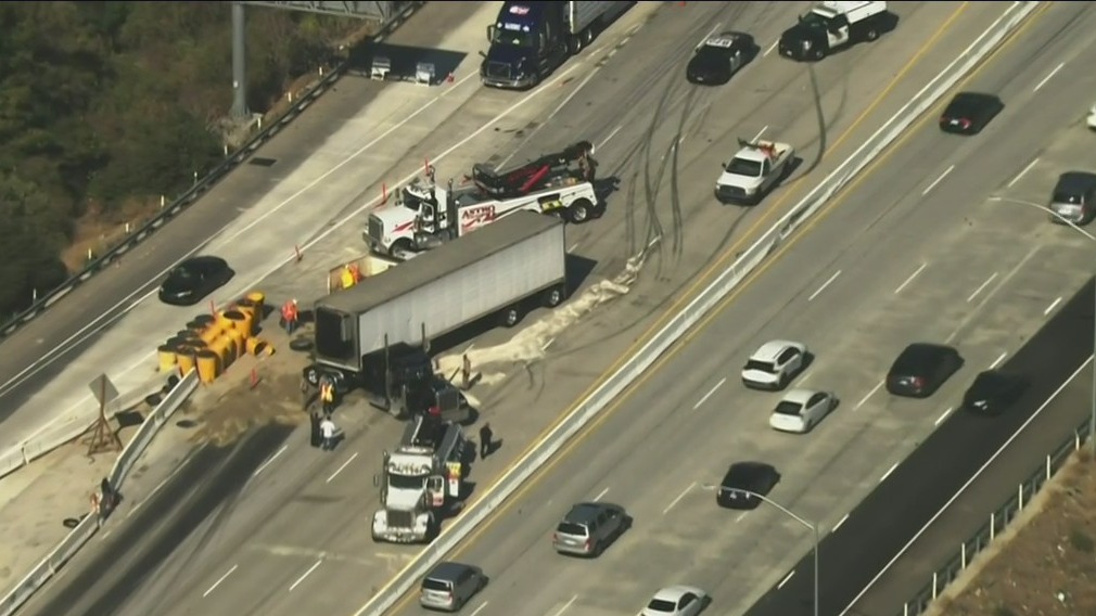 Massive fuel spill shuts down Westbound 210 Freeway
