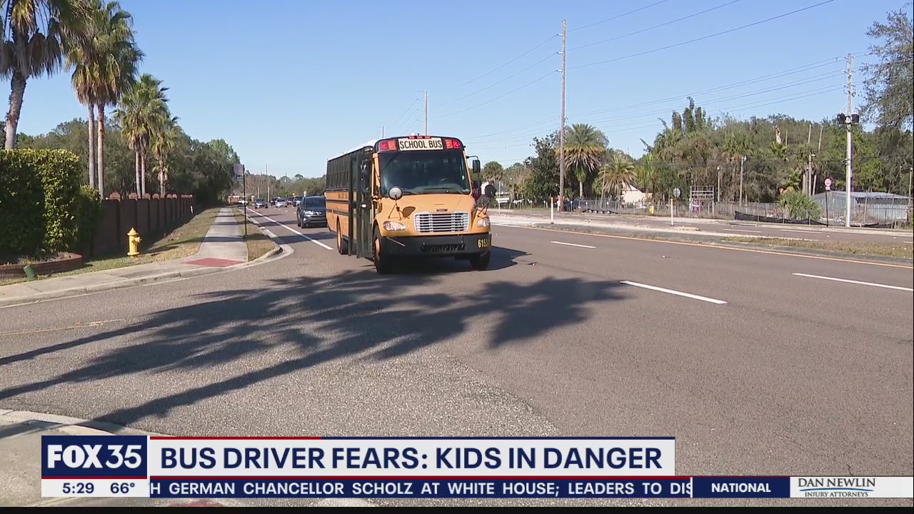 Bus driver concerned over drivers plowing through stop signs