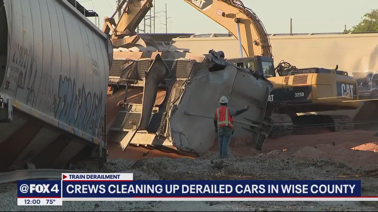 Crews cleaning up after Wise County train derailment