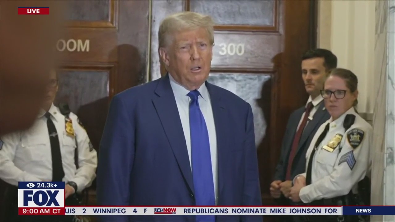 Trump gives speaks ahead of fraud trial