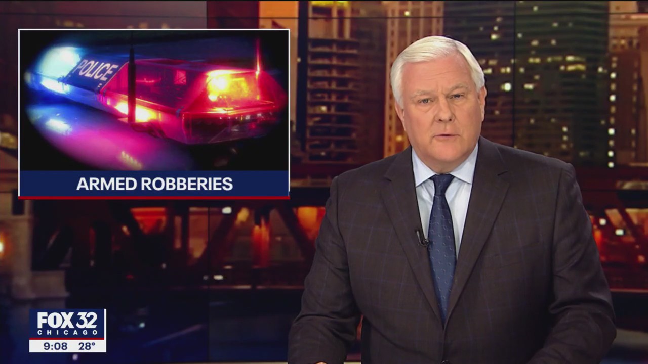 14 armed robberies reported in under three hours Sunday across Chicago