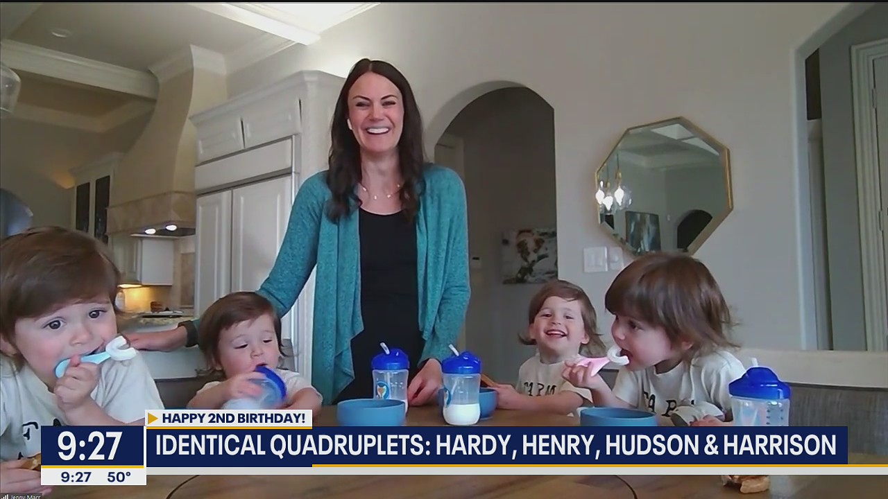 Identical quads from North Texas celebrate 2nd birthday
