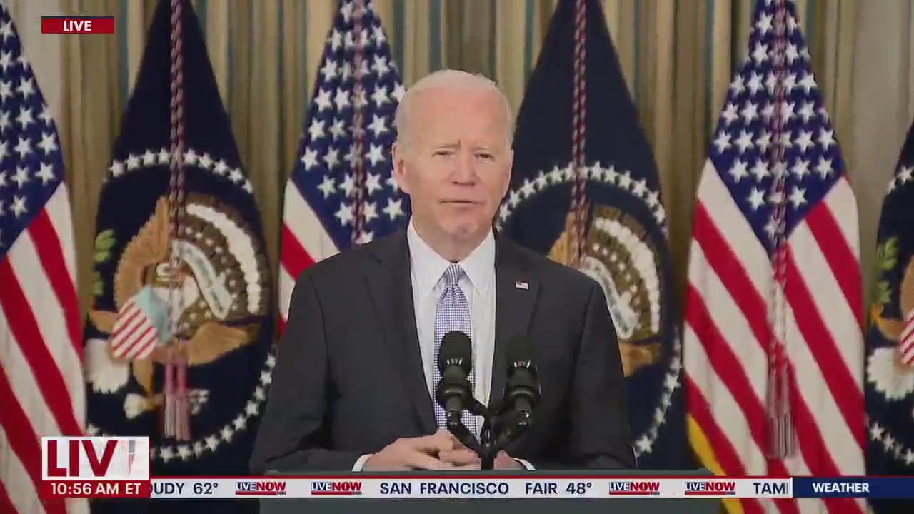 Biden discusses March 2022 jobs report
