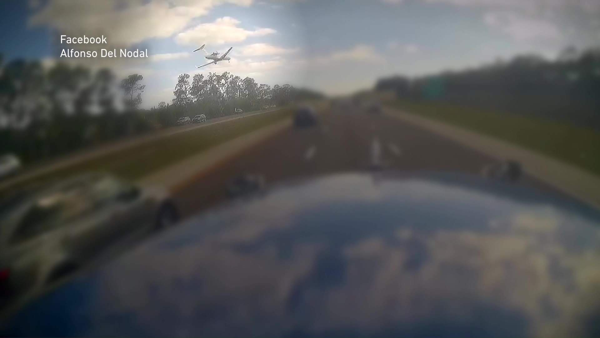 Dashboard video shows plane crash onto interstate