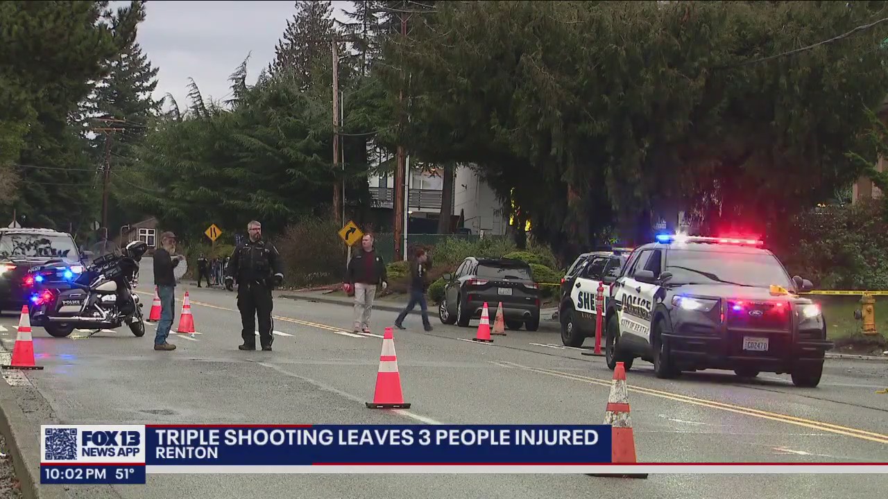 3 people shot in apparent random shooting through Renton, SeaTac