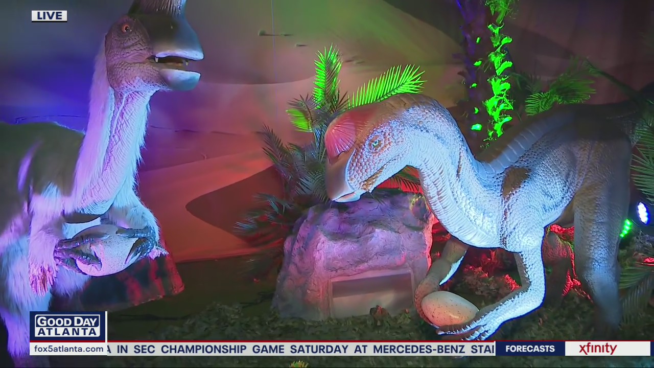 Visitors get up close with dinosaurs at North Point Mall's Dino Safari