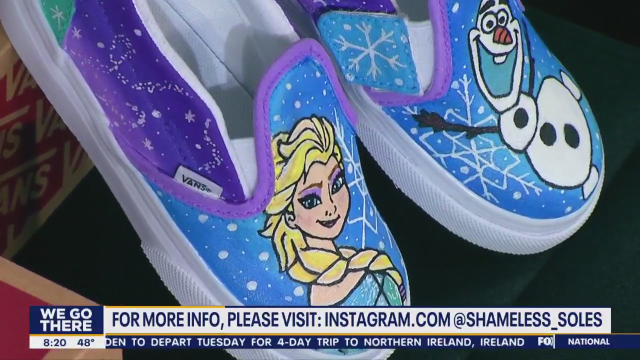 Shameless Soles: Local artist turns battle with drugs into works of art on shoes