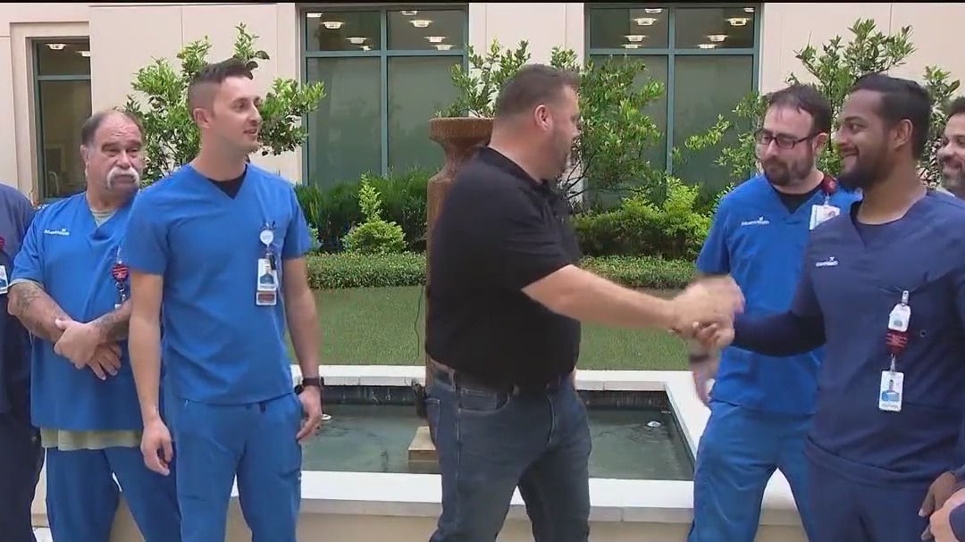 Firefighter rescued by health workers