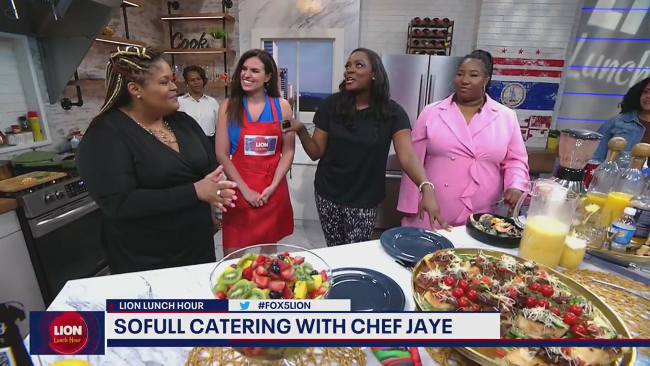Checking out the delicious food from Sofull Catering with Chef Jaye