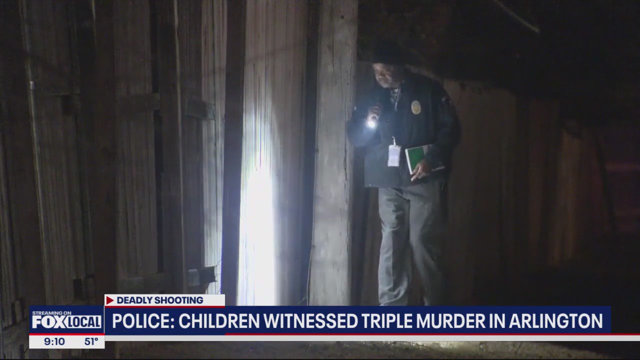Children witness Arlington triple murder: police