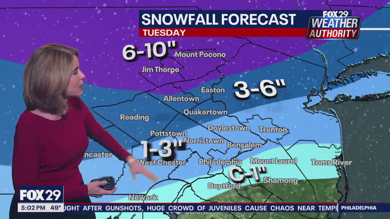 Spring storm snow watch: Monday 5pm forecast